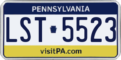 PA license plate LST5523