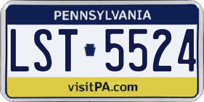 PA license plate LST5524