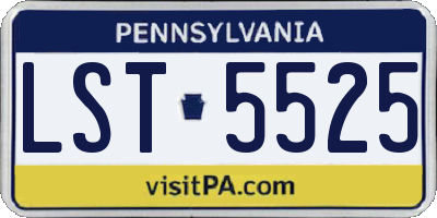 PA license plate LST5525