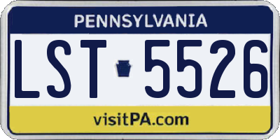 PA license plate LST5526