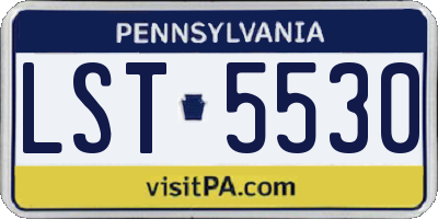 PA license plate LST5530