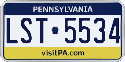PA license plate LST5534