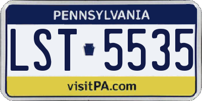 PA license plate LST5535