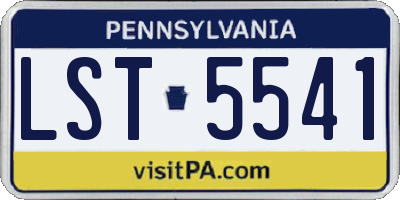 PA license plate LST5541