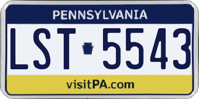PA license plate LST5543