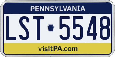 PA license plate LST5548