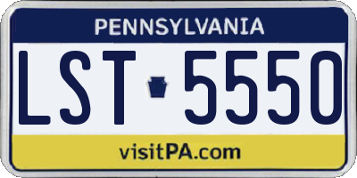 PA license plate LST5550
