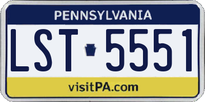 PA license plate LST5551
