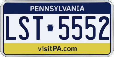 PA license plate LST5552