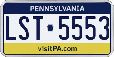 PA license plate LST5553