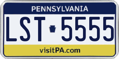 PA license plate LST5555