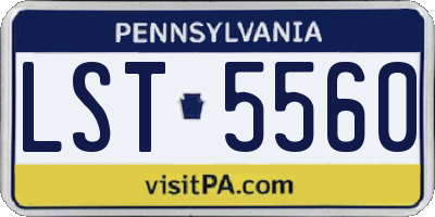 PA license plate LST5560