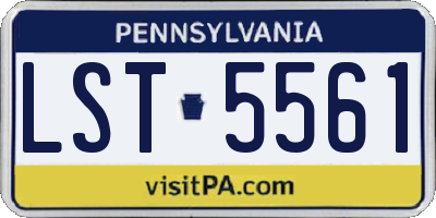 PA license plate LST5561