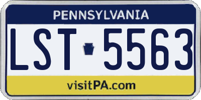 PA license plate LST5563