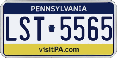PA license plate LST5565