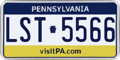 PA license plate LST5566