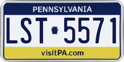PA license plate LST5571