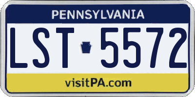 PA license plate LST5572