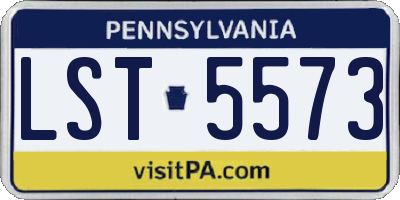 PA license plate LST5573