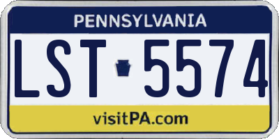 PA license plate LST5574