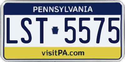 PA license plate LST5575