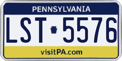 PA license plate LST5576
