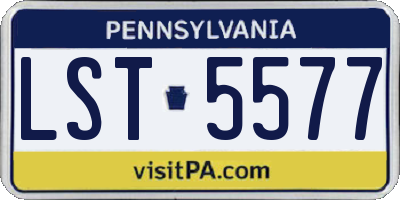 PA license plate LST5577