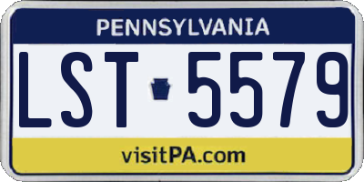 PA license plate LST5579