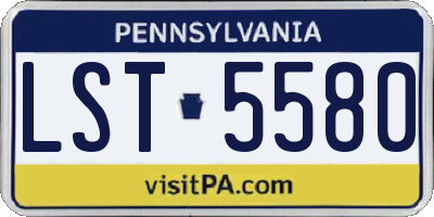 PA license plate LST5580