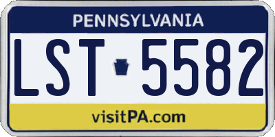 PA license plate LST5582