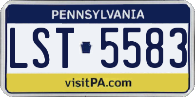 PA license plate LST5583