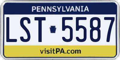 PA license plate LST5587