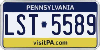 PA license plate LST5589