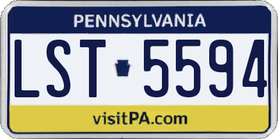 PA license plate LST5594