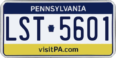 PA license plate LST5601