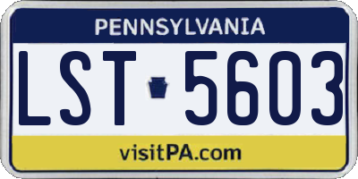PA license plate LST5603