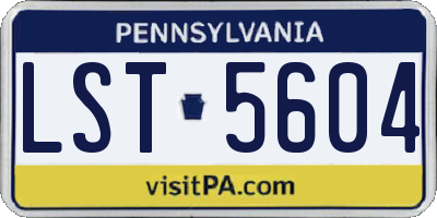 PA license plate LST5604