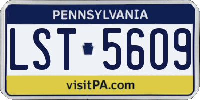 PA license plate LST5609