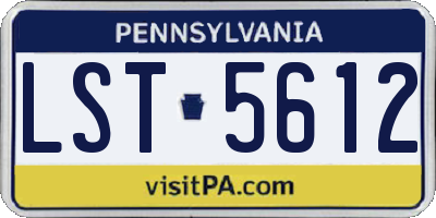 PA license plate LST5612