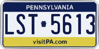 PA license plate LST5613