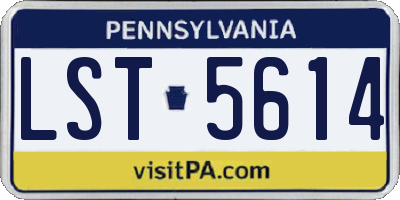 PA license plate LST5614
