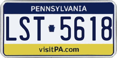 PA license plate LST5618