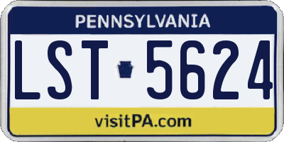 PA license plate LST5624