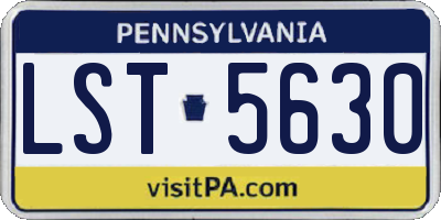 PA license plate LST5630