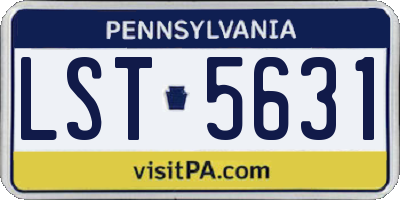 PA license plate LST5631