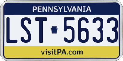 PA license plate LST5633