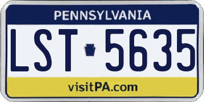PA license plate LST5635