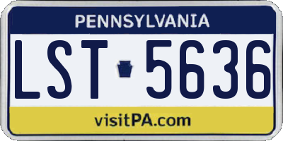 PA license plate LST5636