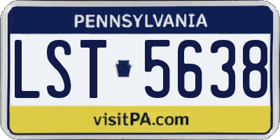 PA license plate LST5638