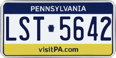 PA license plate LST5642